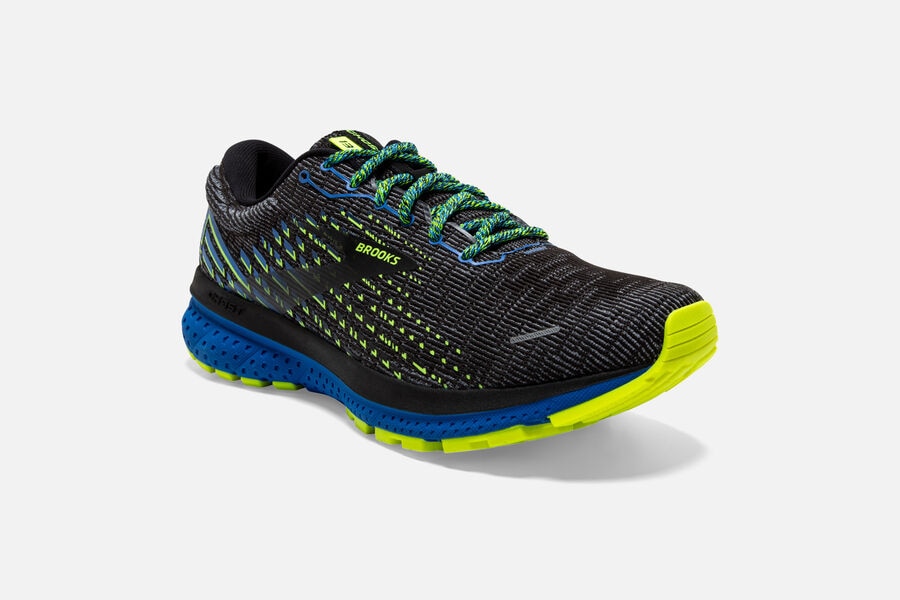 Ghost 13 Road Brooks Running Shoes NZ Mens - Black/Blue - OVMJNK-782